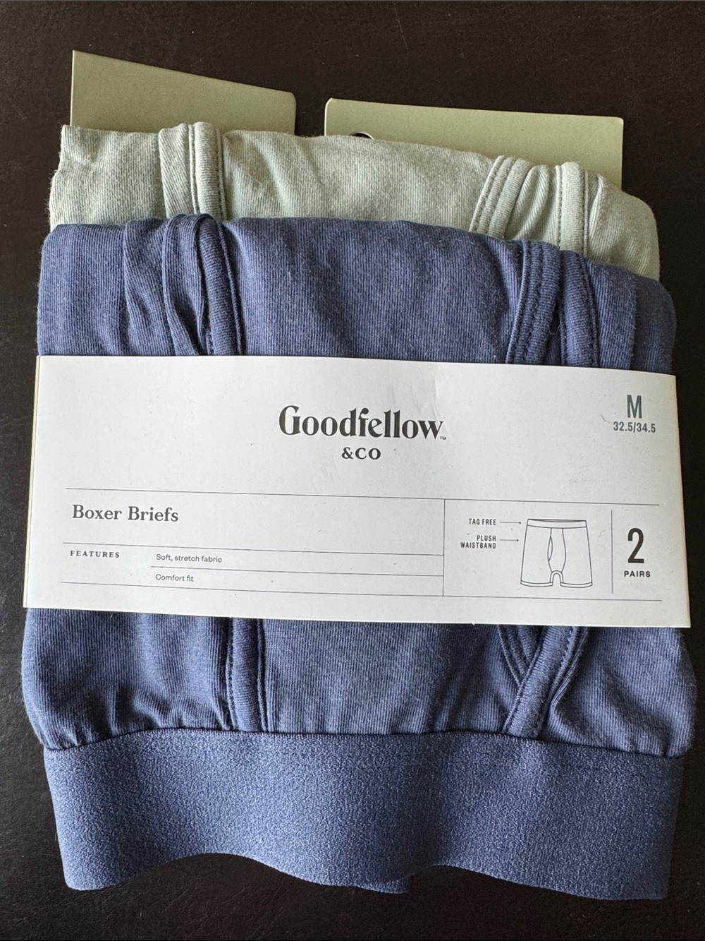 Goodfellow & Co Boxer Briefs - Blue and Sage Green - 2 Pack